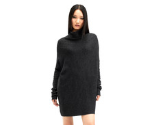 Image of NEW, ALLSAINTS RIDLEY CASHMERE BLEND MINI JUMPER DRESS BLACK MARL Size M #S043