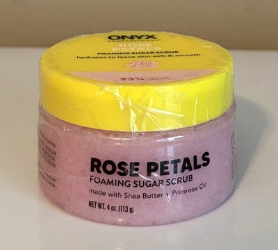 ONYX PROFESSIONAL ROSE PETAL FOAMING SUGAR SCRUB (SHEA BUTTER/PRIMROSE OIL) 4OZ