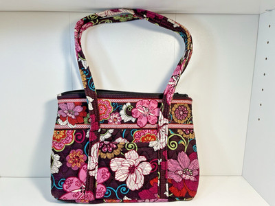 NWOT Vera Bradley Retired Mod Floral Pink Small Tote Bag Removable Base 2007