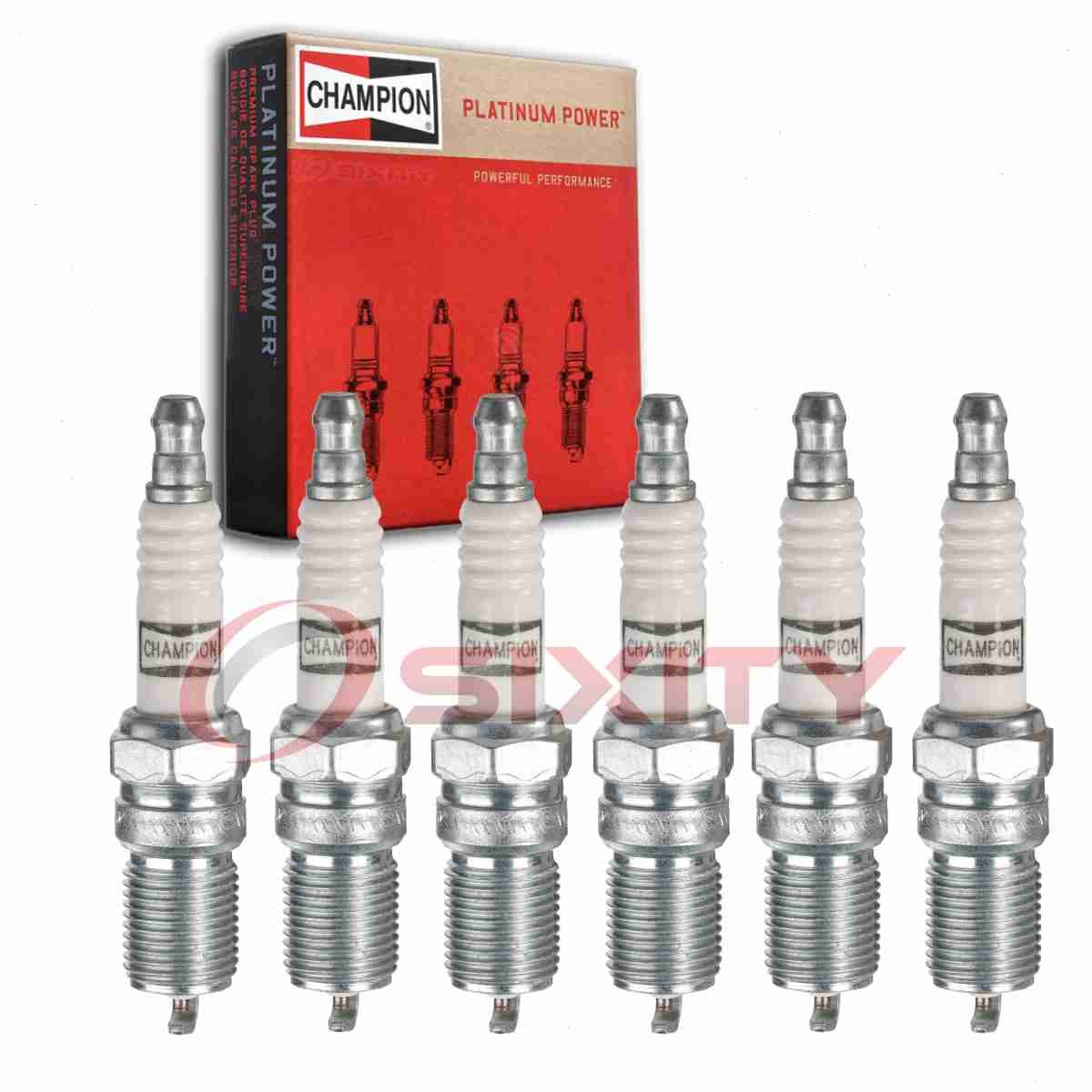 6 pc Champion Platinum Spark Plugs for 1996-1998 GMC C1500 4.3L V6 Ignition yv