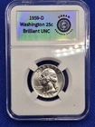 1959-D Brillant Uncirculated Silver Washington Quarter #406