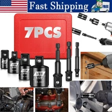 Impact & SAE Drill Socket Adapter Set Square & Hex Driver Wrench, Cr-Mo&CR-V Ste