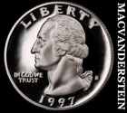 1997-S Silver Washington Quarter - Choice Gem Proof  Lustrous  #K773
