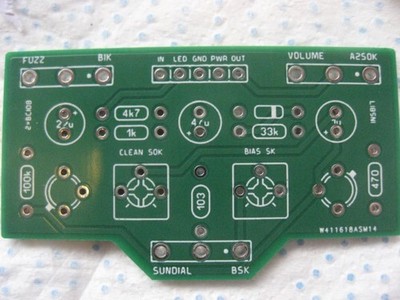 Analogman Sunface Style Fuzz Face PCB - NPN BC108 mit Sonnenuhr. Neu