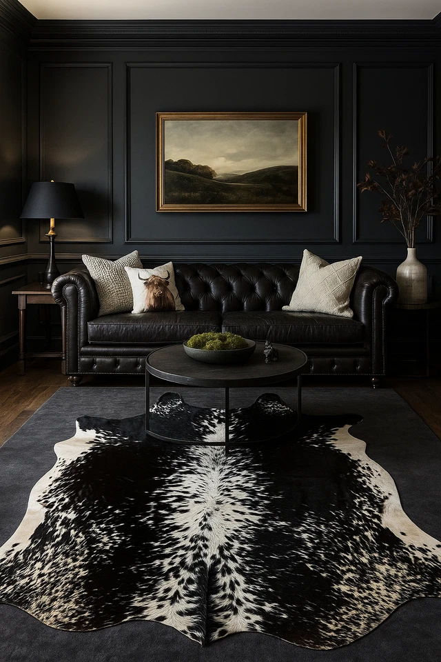 Genuine Cowhide Rug Shadow Creek Black & White Cowhide Rug Size 5'-2" x 5-0" - Image 2 of 4