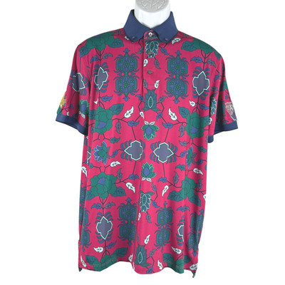Greyson Mountain Laurel Polo Shirt Medium Floral Short Sleeve Golf TP-3955