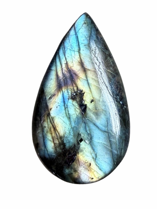 Super Flashy  Labradorite Teardrop Cabochon Blue Yellow Brown Green Gemstone