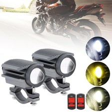 Windance 2PCS Motorcycle LED Headlight,32W 4 Modes Hi/Lo Beam Yellow White 65...