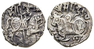 FITZ HINDU SHAHIS SAMANTA DEVA JITAL KABUL INDIA 15mm 4 53g BILLON ±BAM420