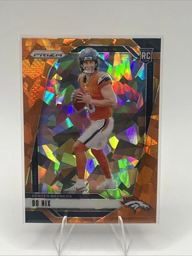 2024 Panini Prizm - Rookies Bo Nix #309 Orange Cracked Ice Prizm (RC) Broncos SP