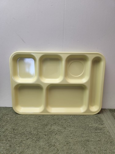 Gelbes Dallas Ware Melamin geteilt Cafeteria Schule Mittagessen Tablett Vintage