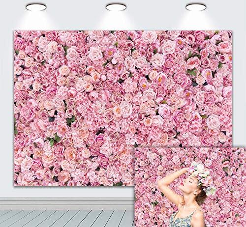 Rosa Blumen Kulissen Frühling rosa Rose Wandkulisse Mädchen Frauen Geburtstagsdekor - Bild 1 von 6