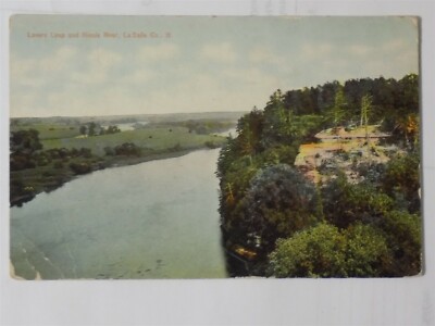 Starved Rock, Illinois IL ~ Lovers Leap & Illinois River 1910s