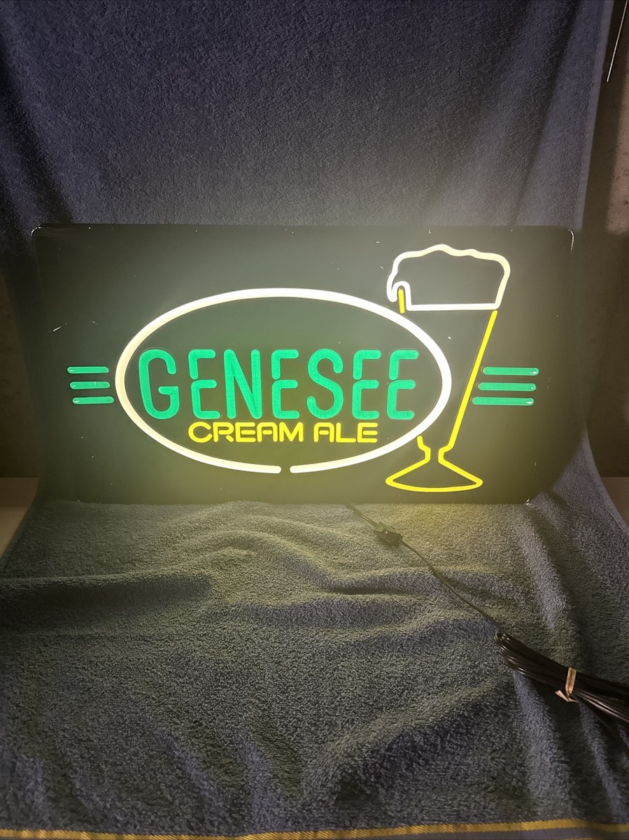NEW OLD STOCK GENESEE CREAM ALE BEER LIGHT UP SIGN FAUX NEON | eBay