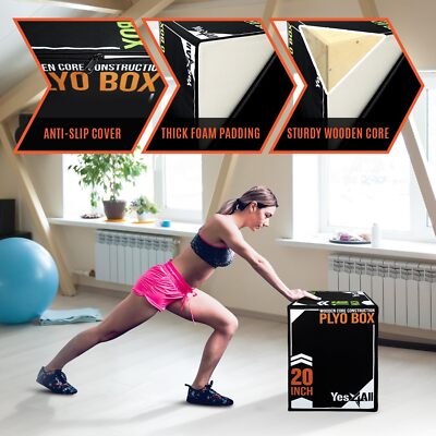 Yes4All 3-in-1 Soft Plyo Box Wooden Core, Non-Slip Multi-Use Yes4All 3-in-1 Soft Plyo Box Wooden Core, Non-Slip Multi-Use