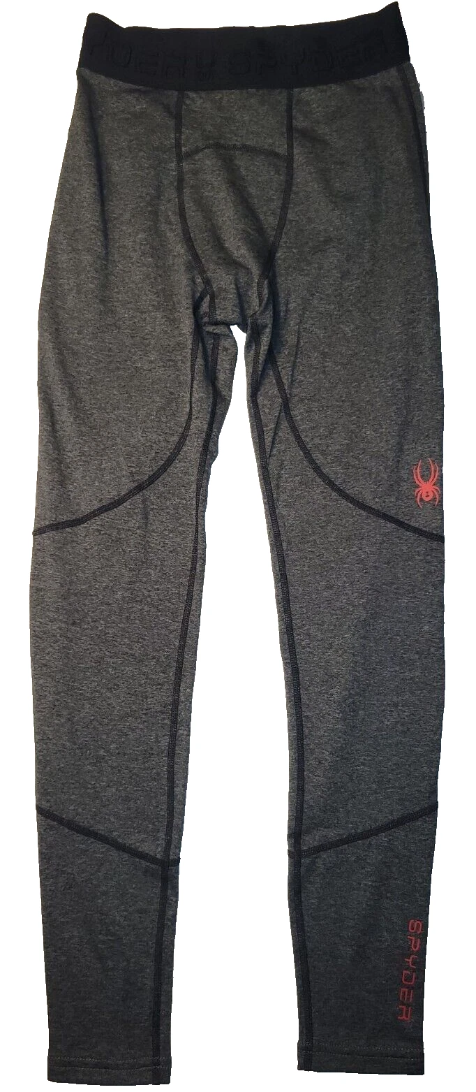 Spyder Active Men's ProWeb Gray & Black Stretch Baselayer Pants Tights Sz Sm $78