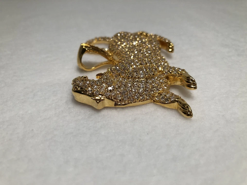 HIP HOP HIGH END CZ GOLD PANTHER PENDANT - Image 3 of 4