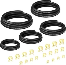 5PCS Fuel Line Hose Kit,NBR Include 3/16" 5/16" 3/8" 1/2" Black 