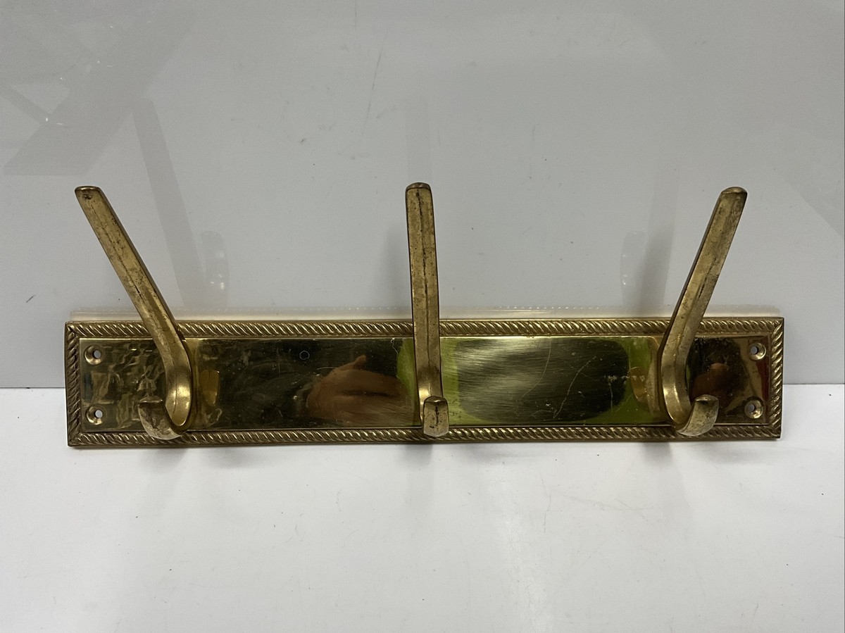 Solid Brass Gold Wall Hook Rack Vintage Brass Hook Wall Mount Coat