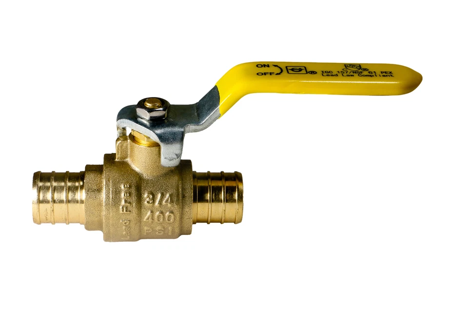 100 Pack XFITTING 3/4" Pex-B Brass Shut Off Ball Valve, Full Port, Lead Free - Image 4 of 4