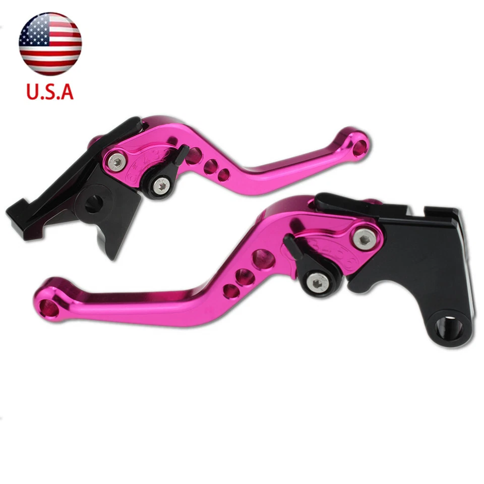 Palancas de embrague de freno CNC cortas rosa ajustadas para Kawasaki Ninja 500 Z500 2024-2025 Foto 3 de 4