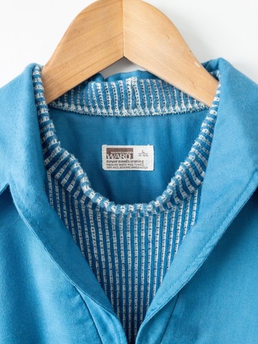 Vintage 1970s Montgomery Ward Men’s Blue V Neck Pullover With Sweater Neck Sz L - Picture 3 of 4