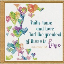 Serenity Stitch: Faith, Hope  Love Embroidery Set