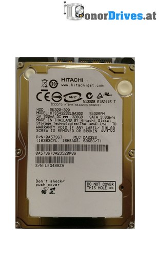 Hitachi - HTS543232L9A300 - 320 GB - SATA - 220 0A90002 01 Rev.*