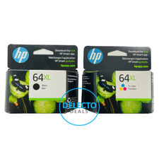 GENUINE 2-Pack HP 64XL Black Tri-Color Ink Envy 7155 7158 SEALED BOXES 6/2027