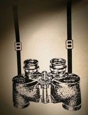 HANGING BINOCULARS VINTAGE 1970's IRON ON TRANSFER -NICE, B-15