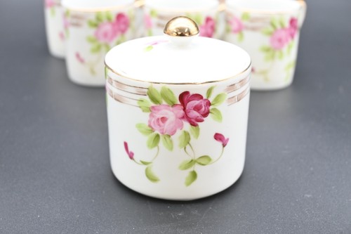 8 PC Nippon Hand Painted Pink & Wine Rose Fence Gold Gilt Trim Chocolate Tea Set - Picture 8 of 12