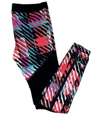 HUE Active Leggings U17536 Large Womens Multicolored Moto Mesh Stretch