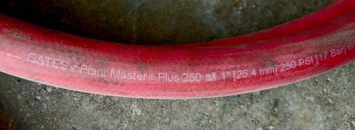 17 Fuß GATES PLANT MASTER 1" I.D. 250 psi Mehrzweck Luft-Wasser-Öl-Schlauch - Bild 5 von 5