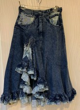 Vintage ,Magnificent Western Denim Skirt, High Style Design size M