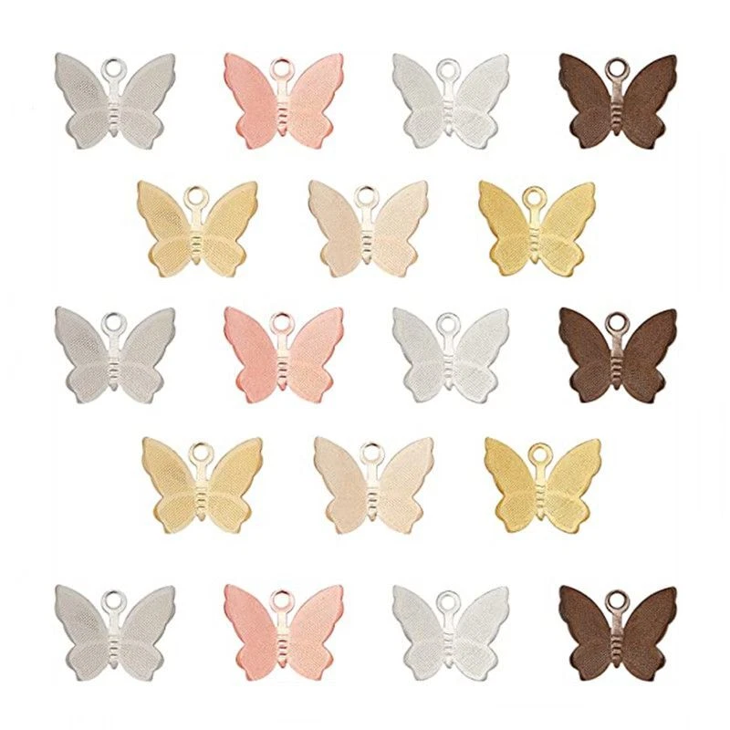 Mini Butterfly Charms Pendant - 11x13MM Multi Color DIY Jewelry Making 100PCS - Image 4 of 4