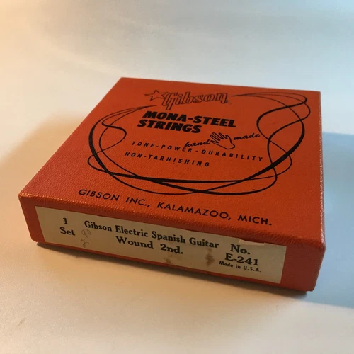 NOS Vtg 50 60 Gibson Mona-Steel Electric Spanish Guitar String Set E-241 Miss #3