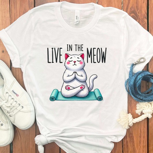 MEOW CAT YOGA T-SHIRT - Picture 24 of 29