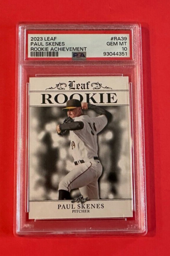 2023 Leaf #RA39 Rookie Achievement  Paul Skenes RC Pirates- PSA 10 - Superb !
