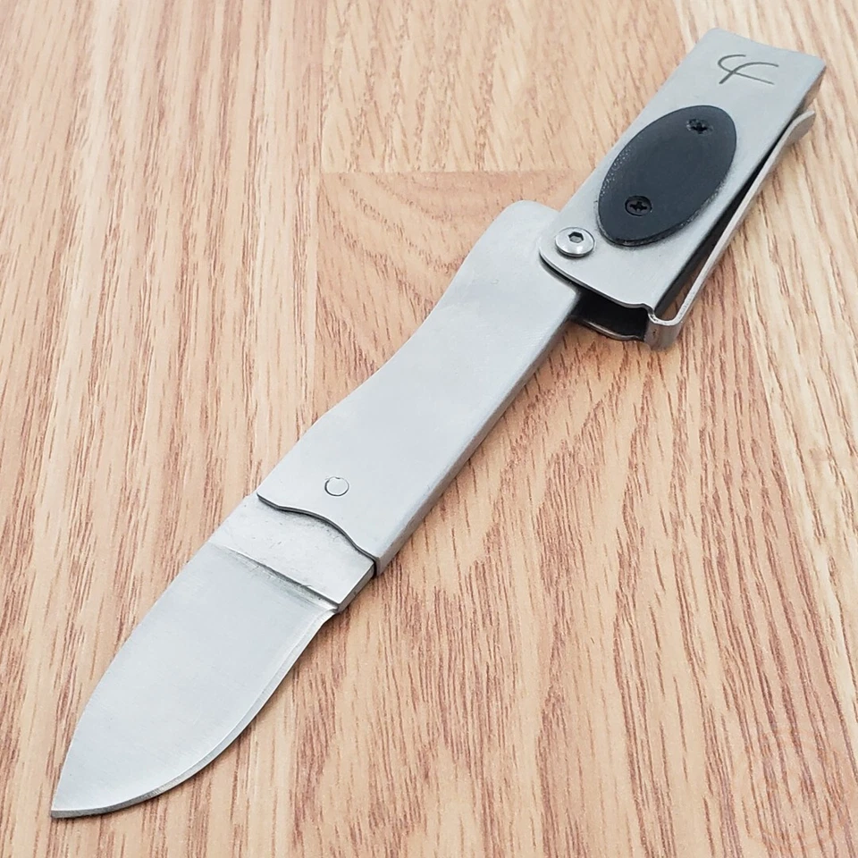 Cuchillo Plegable Fred Perrin Le Pititri 1.88" Hoja de Acero 440C Mango Inoxidable Foto 2 de 4