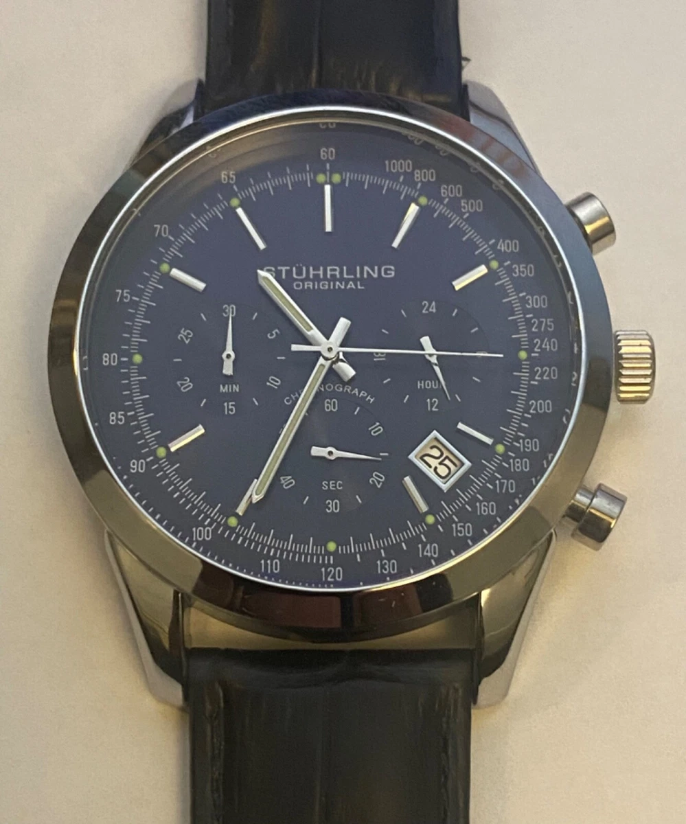 Stuhrling men's chronograph store watch with mesh band