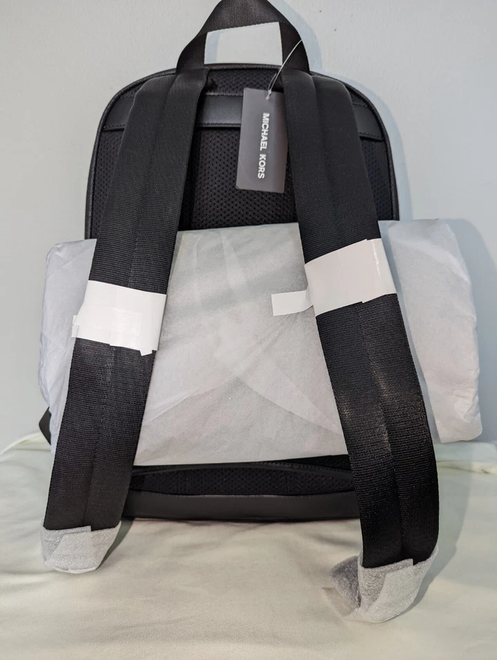 Mochila negra Michael Kors Kent tejida para hombre nueva con etiquetas venta al por menor $448 Foto 4 de 4