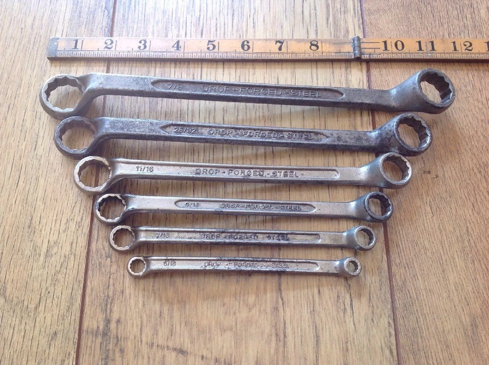 6 Drop Forged Steel German Ring Spanners 7/8" To 1/4" AF .