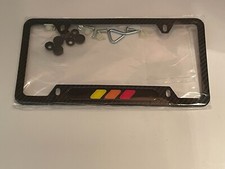 German Tri- Color Flag In Sports Racing Stripe Carbon Fiber License Plate Frame