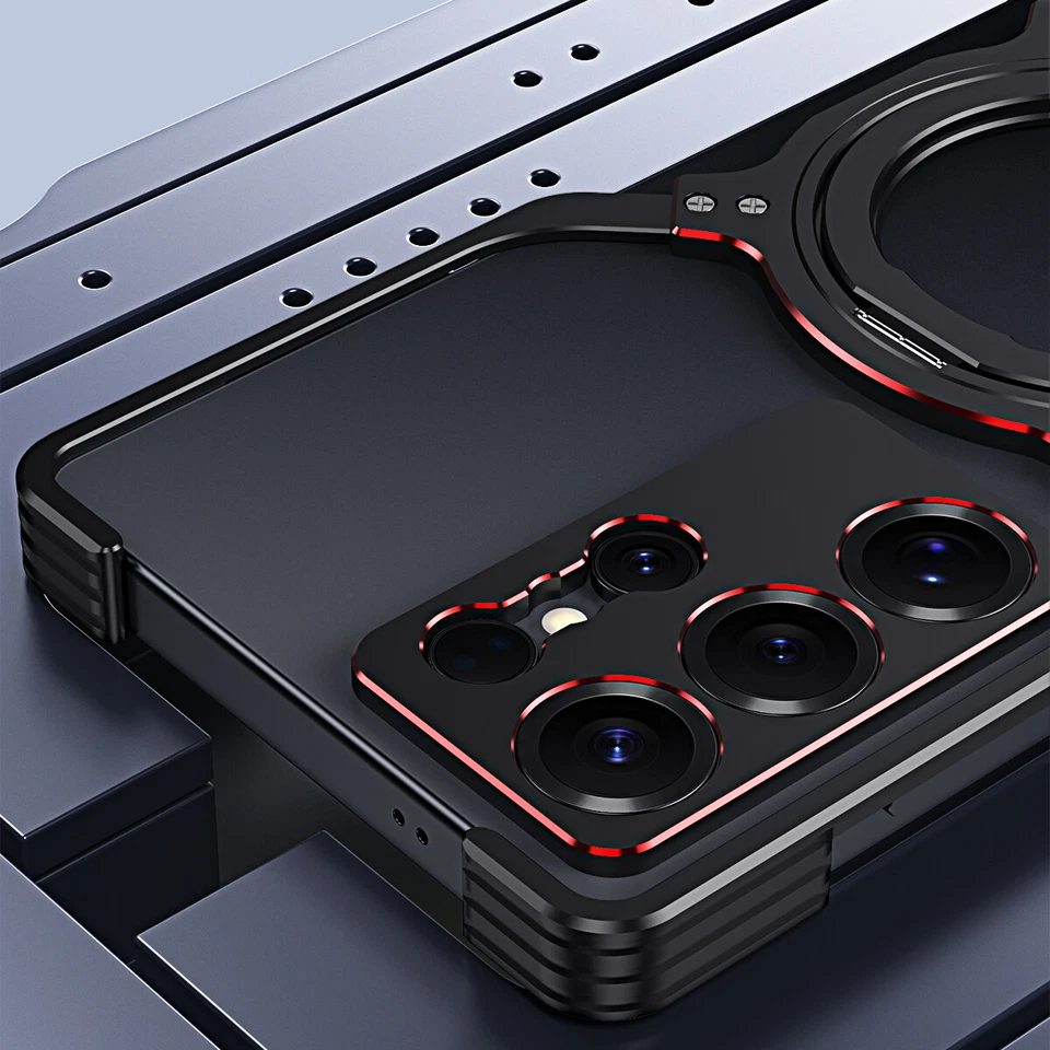 Funda segura Mag soporte 360° para Samsung S25 Ultra/S24Ultra aluminio metal sin marco Foto 4 de 4