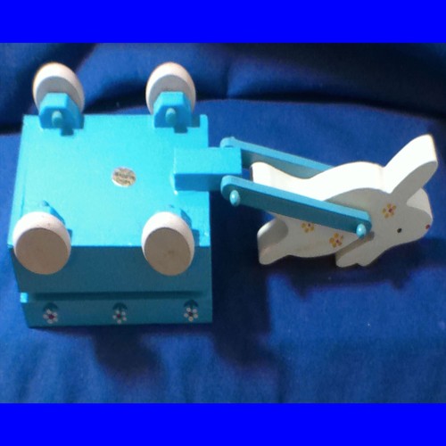 Wooden Bunny Rabbit with Wagon - Picture 4 of 4