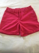Girls Size 12 Gap Kids Dark Pink Cuffed Hem Cotton Summer Shorts EUC