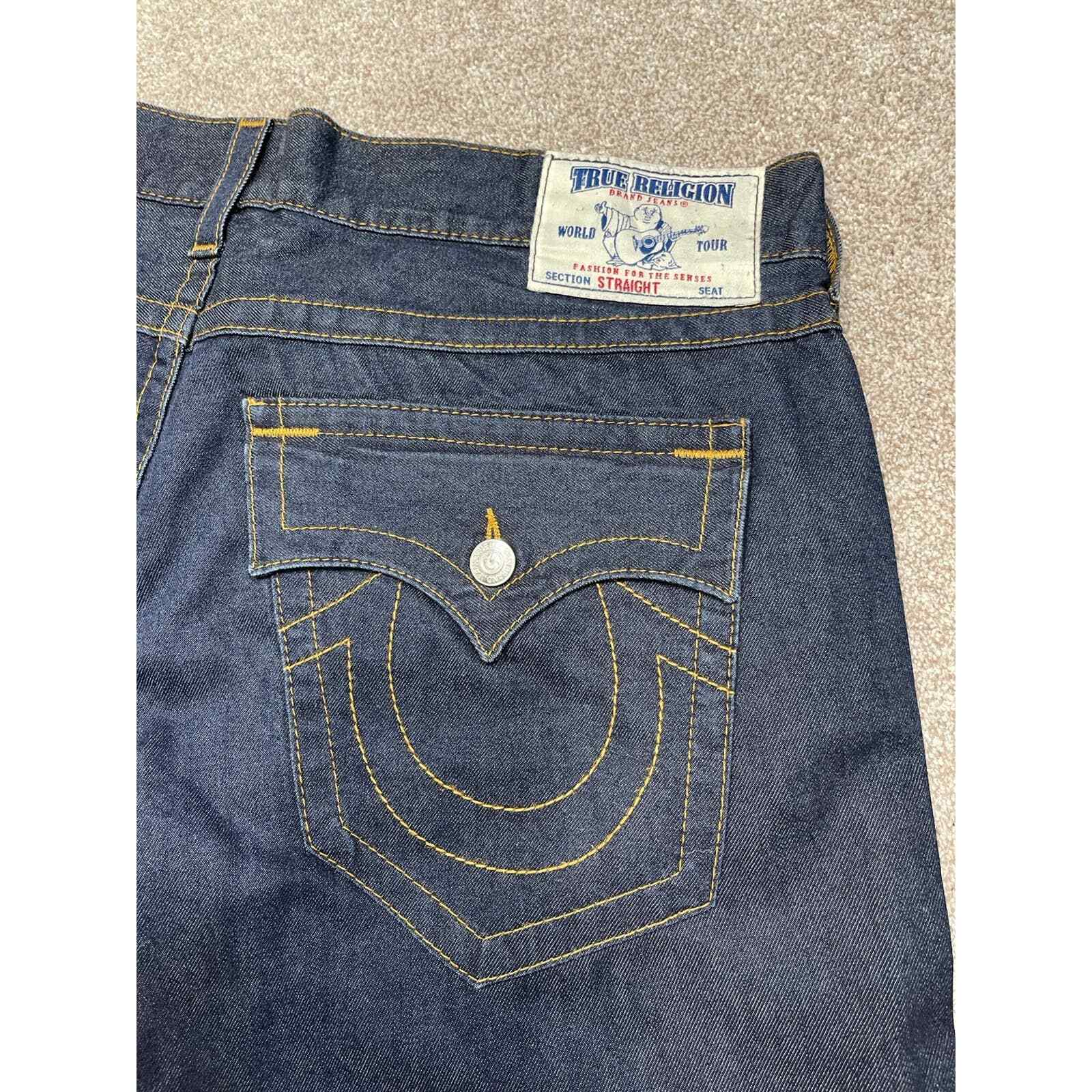 True Religion straight jeans mens sz 42x29.5 flip… - image 3