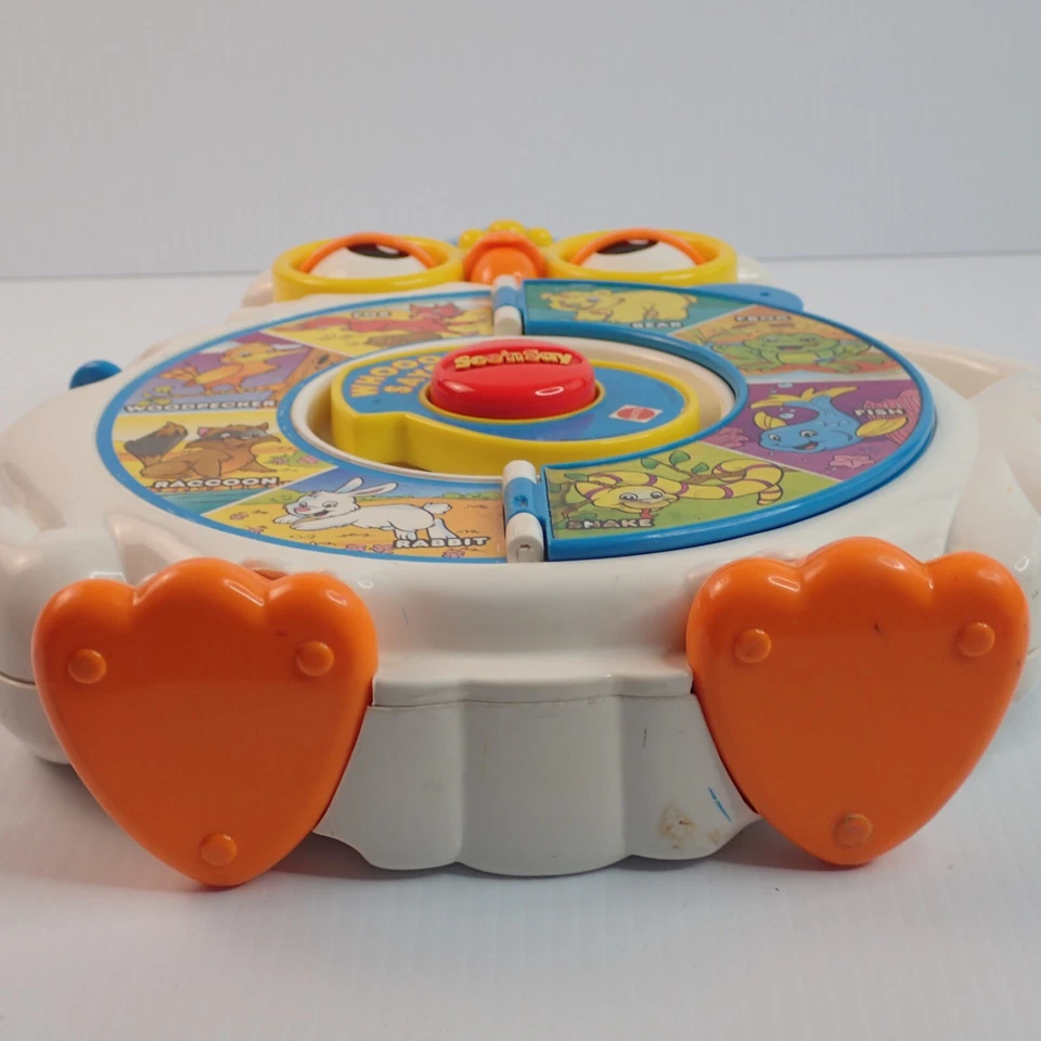 Juguete educativo de aprendizaje vintage 1996 Mattel Whoo Says Wise Owl See n Say FUNCIONA Foto 3 de 4