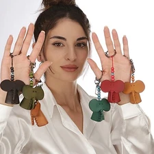 Leather Elephant Keychain, Charm for Women's Purse & Bags | Handmade Keychain
