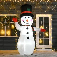 HOMCOM 8' Tall Outdoor Lighted Airblown Inflatable Christmas Lawn Decoration 